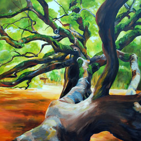 photo of angel oak tree painting