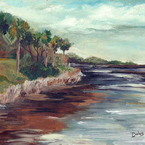 photo of Ponte Vedra bank plein air oil painting