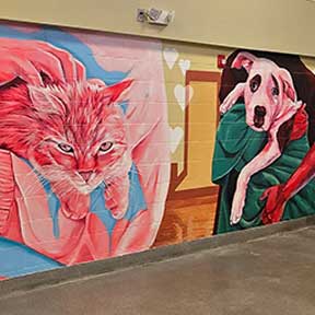 photo of pet adoption mural
