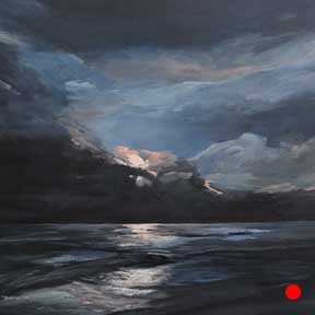 photo of Atlantic Beach moon acrylic painting