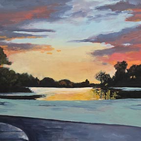 photo of New York City Brooklyn Prospect Park acrylic painting